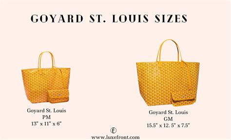 dimensions of goyard tote|goyard tote sizes comparison.